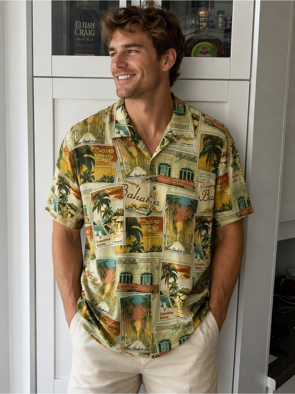 Tommy Bahama Men's Large Silk Camp -Las Vegas 🆕